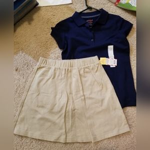 Cat and Jack girls uniform top and skirt
